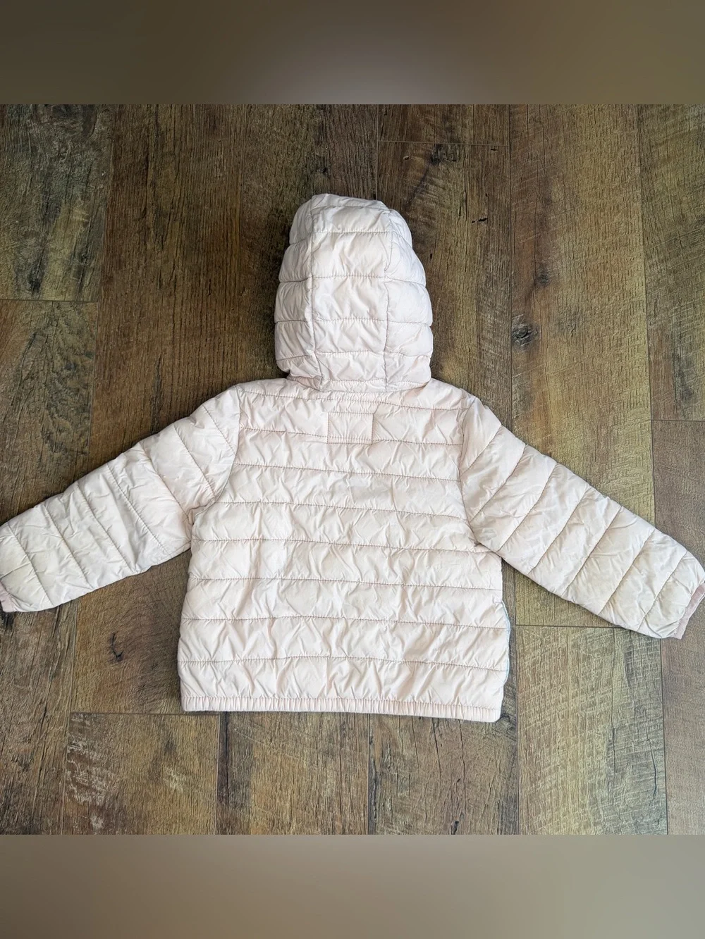 Old Navy Toddler Girls Puffer Coat Quilted Hooded Lightweight Jacket Pink 3T